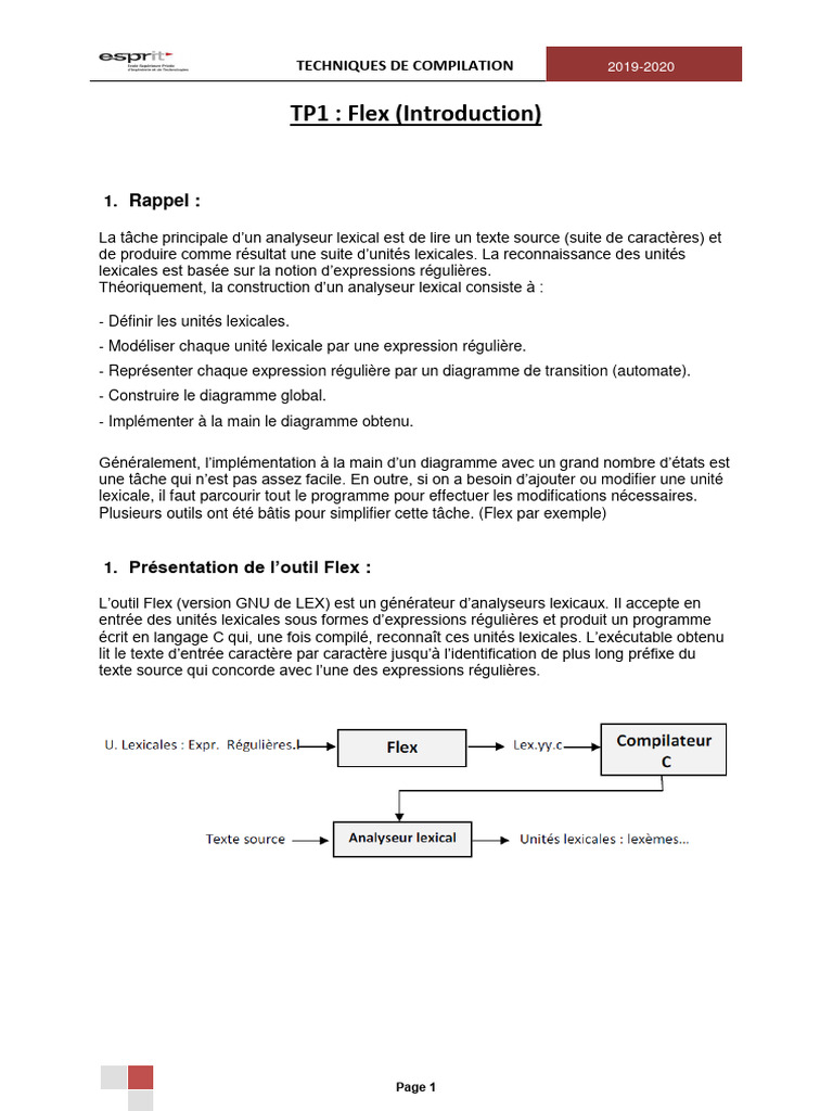 Introduction à Flex pour analyseurs lexicaux | PDF | Expression ...