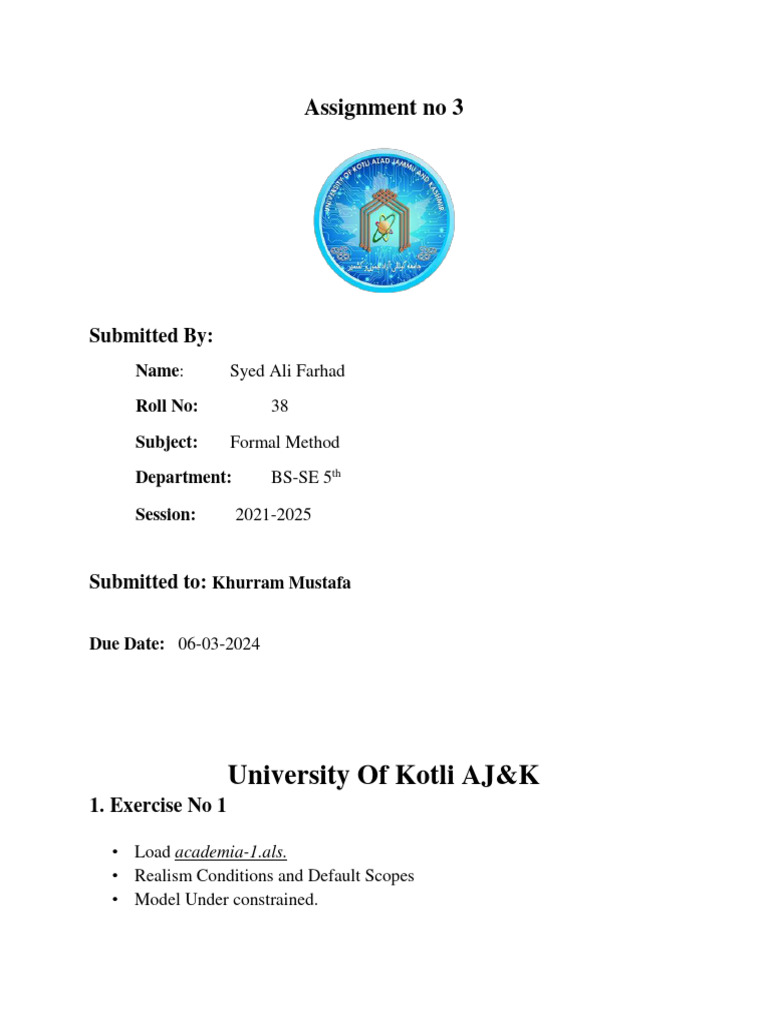 Formal Method Assignment | PDF | Computer Programming | Software ...