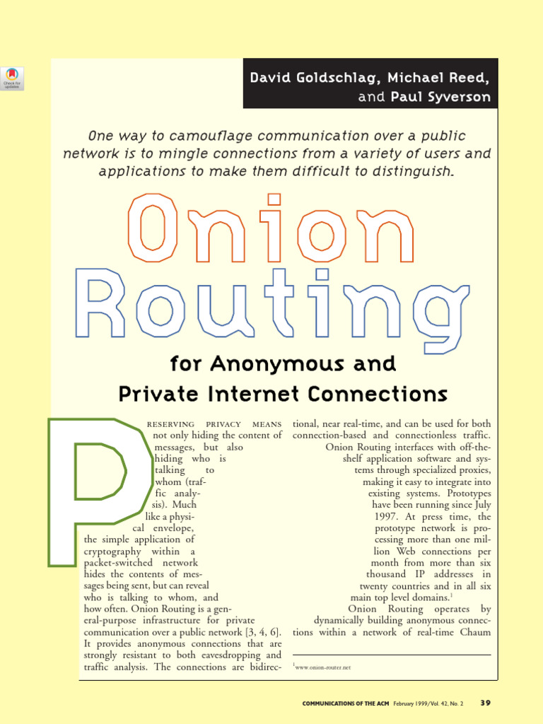 Onion Routing for Anonymous Communication | PDF | Proxy Server ...