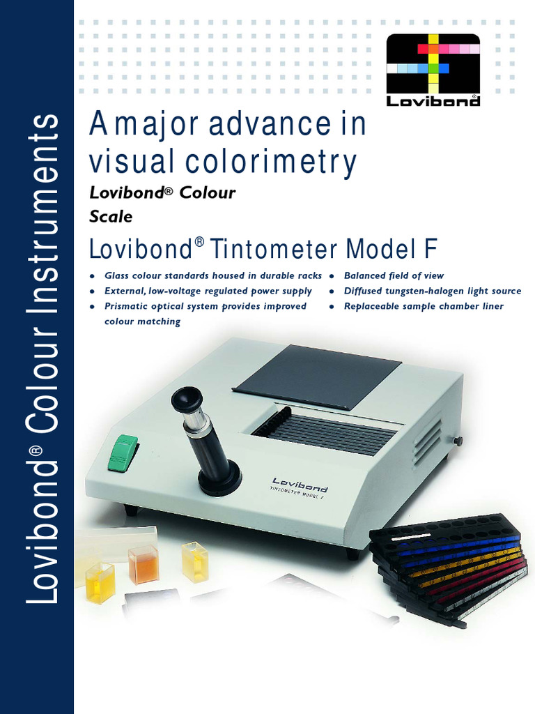 Lovibond Tintometer Model F Overview | PDF | Color | Glasses