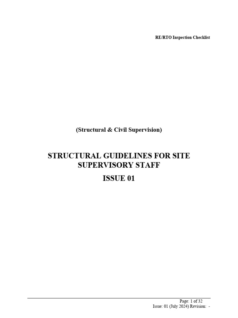 RE/RTO Inspection Checklist Guide | PDF | Deep Foundation | Concrete