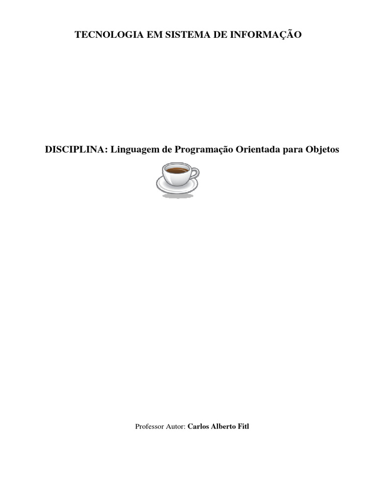 Introdução à Programação Orientada a Objetos | PDF | Linguagem de ...