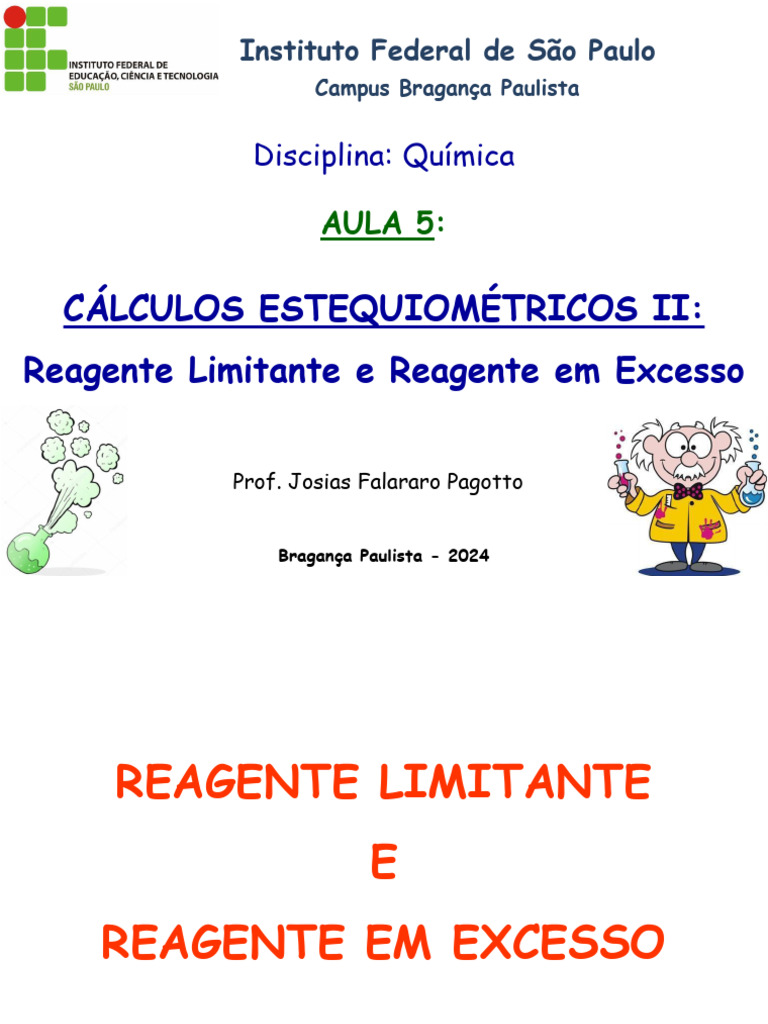 Aula 5 - Reagente Limitante e Reagente em Excesso | PDF | Ácido ...