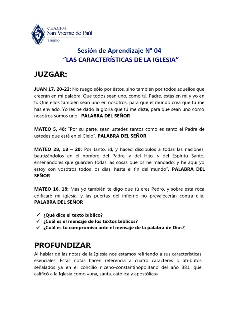 Características de la Iglesia Católica | PDF | Cristo (título ...