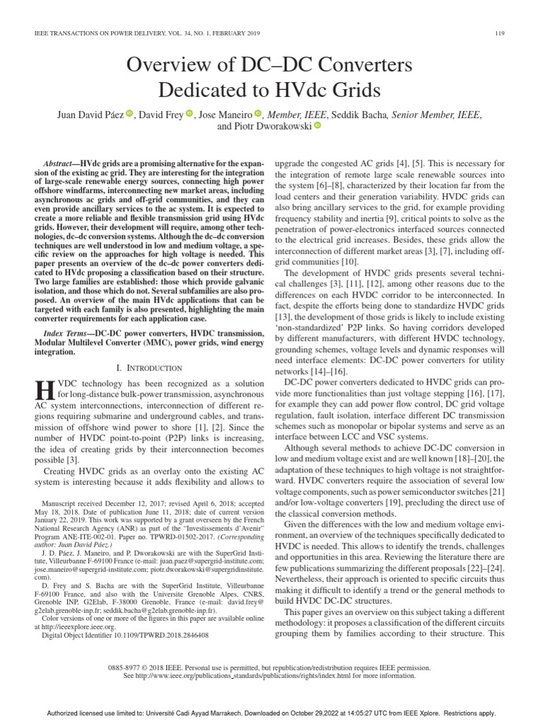 DC-DC Converters for HVDC Grids Overview | PDF | High Voltage Direct ...
