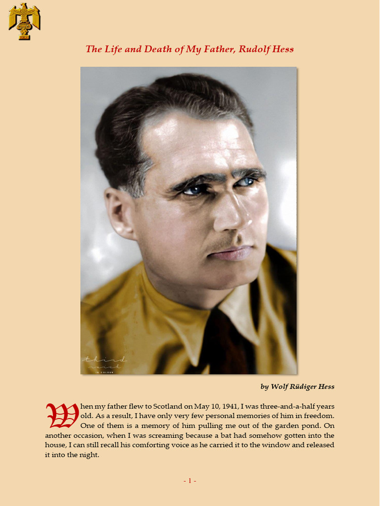 My Father Rudolf Hess: A Personal Memoir | PDF | Rudolf Hess | Nazi Germany