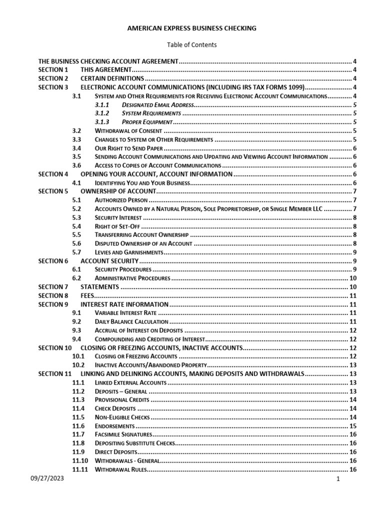 American Express Business Checking Guide | PDF | Cheque | Security Interest