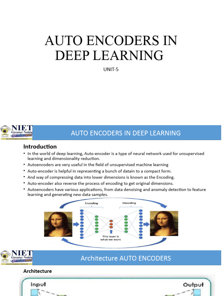 UNIT-5 AUTO ENCODERS IN DEEP LEARNING | Download Free PDF | Data ...