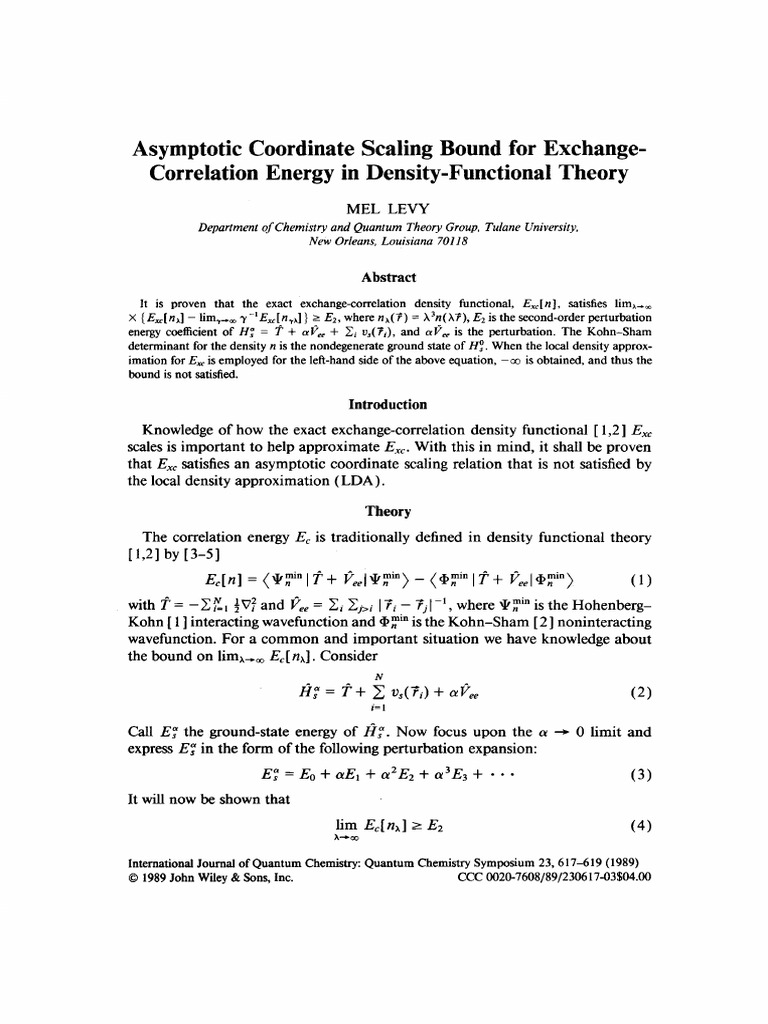 Asymptotic Coordinate Scaling Bound For Exchange-Correlation Energy in ...