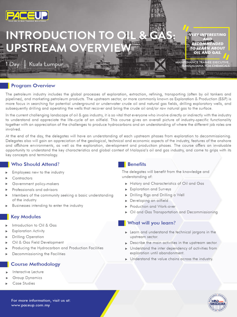 Upstream Oil & Gas Course Overview | PDF | Petroleum | Petroleum Industry