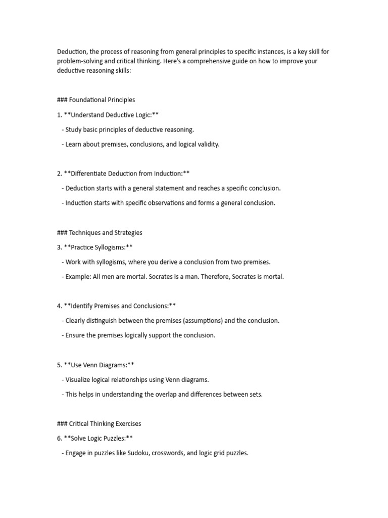 Deduction process with examples | Download Free PDF | Logic | Deductive ...