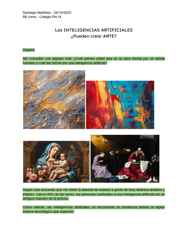 Arte Con IAs-1 | PDF | Inteligencia artificial | Inteligencia (IA) y ...
