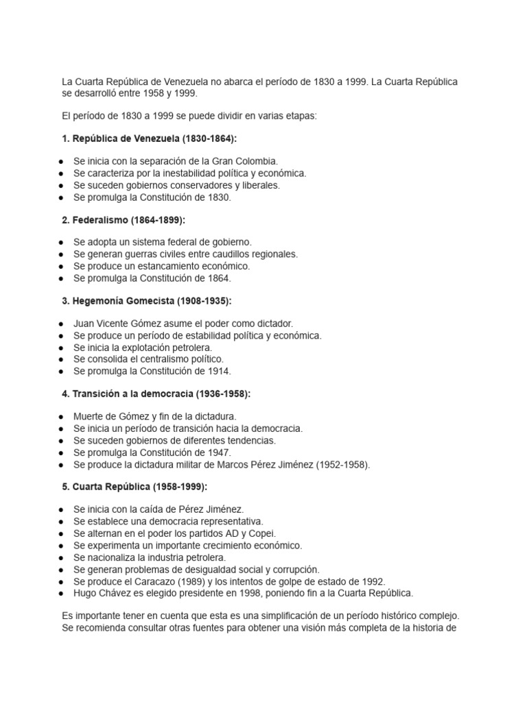 Cómo Se Subdividio La Cuarta República Desde El P... | PDF | Ciencias ...