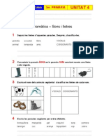 Exercicis Unitat 4 - Gramàtica - Sons I Lletres