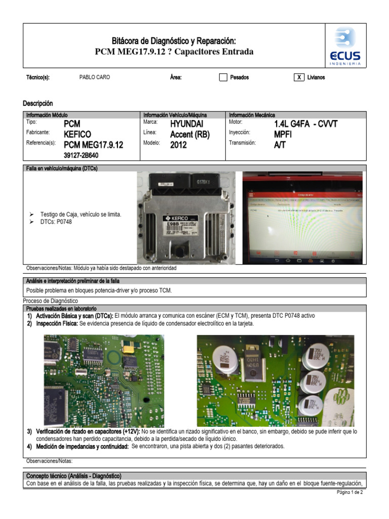 Diagnóstico y Reparación PCM MEG17.9.12 | PDF | Condensador | Informática