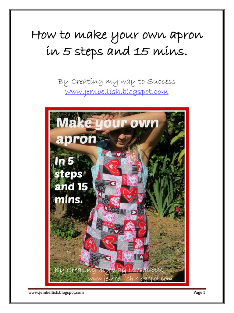How To Make Your Own Apron | PDF | Sewing | Clothing