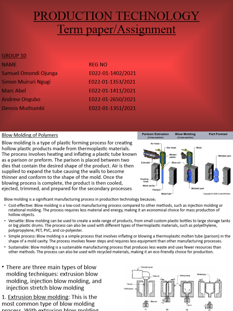 Overview of Blow Molding Techniques | PDF | Industrial Processes ...