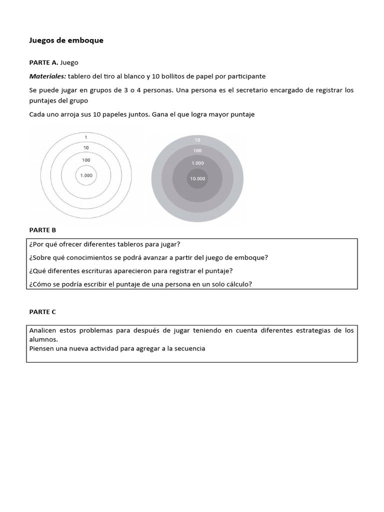 Juego de Emboque: Actividades y Estrategias | PDF