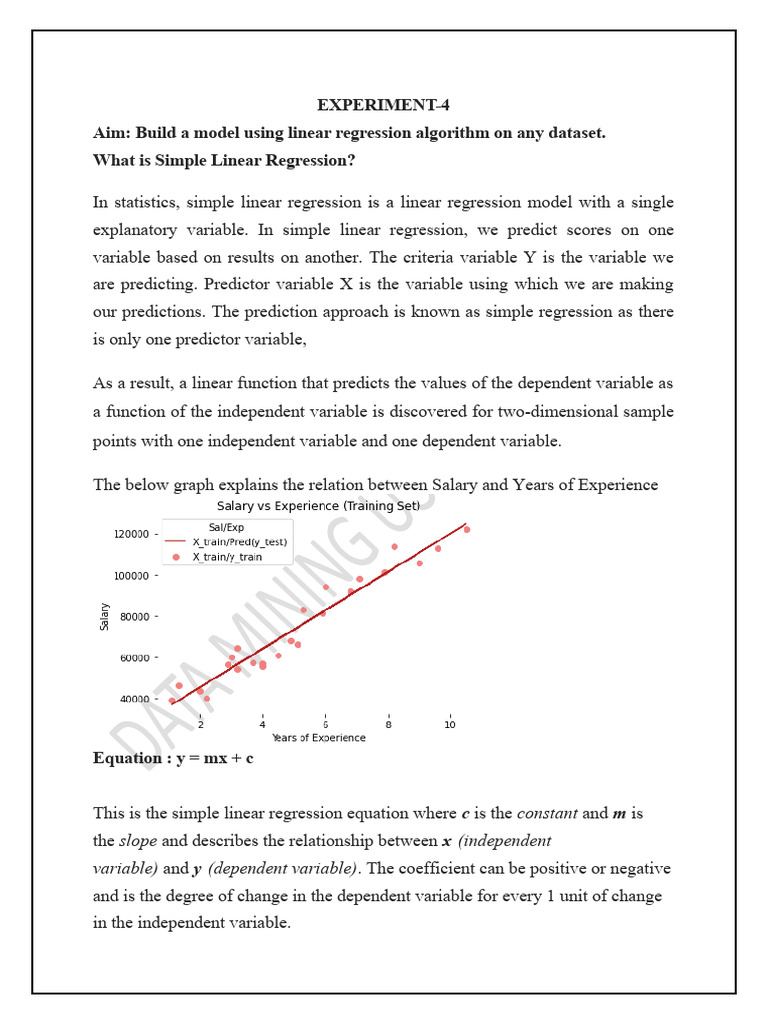 Simple Linear Regression in Python | PDF | Regression Analysis ...