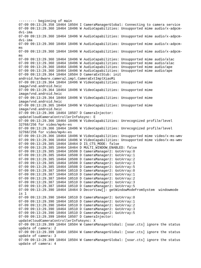 Camera and Audio Capabilities Log | PDF | Computing | Software