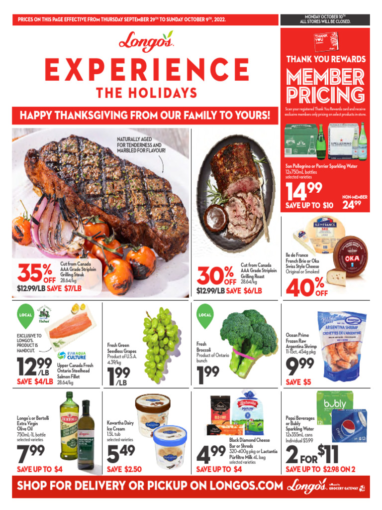 Longo's Flyer Sept 29-Oct 9 Corp - LR | PDF | Turkey Meat | Cuisine