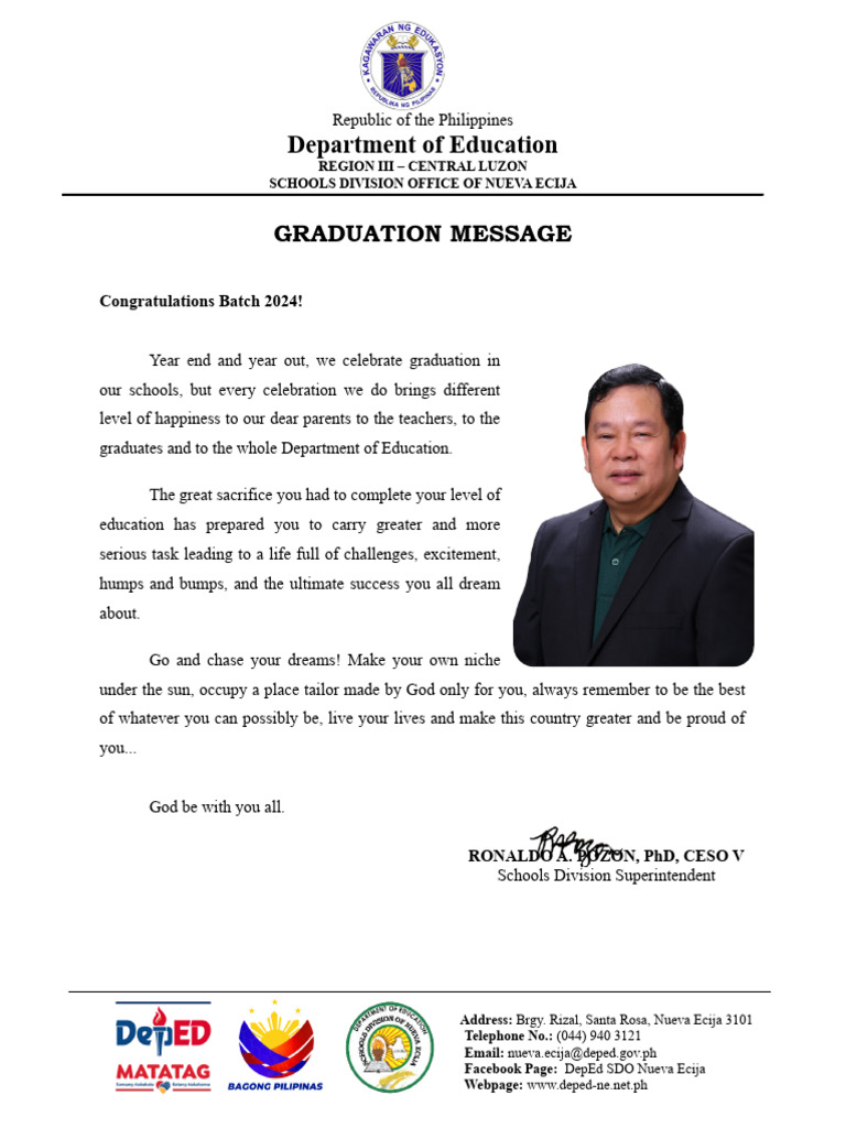 Graduation Message | PDF