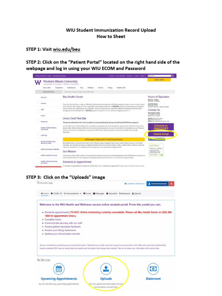 WIU Student Immunization Records How To Sheet | PDF | Social Science ...