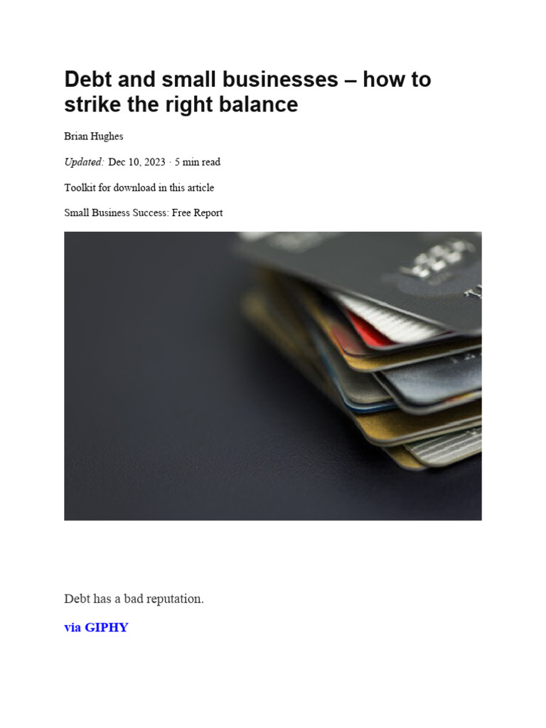 Balancing Debt for Small Business Growth | PDF | Debt | Loans