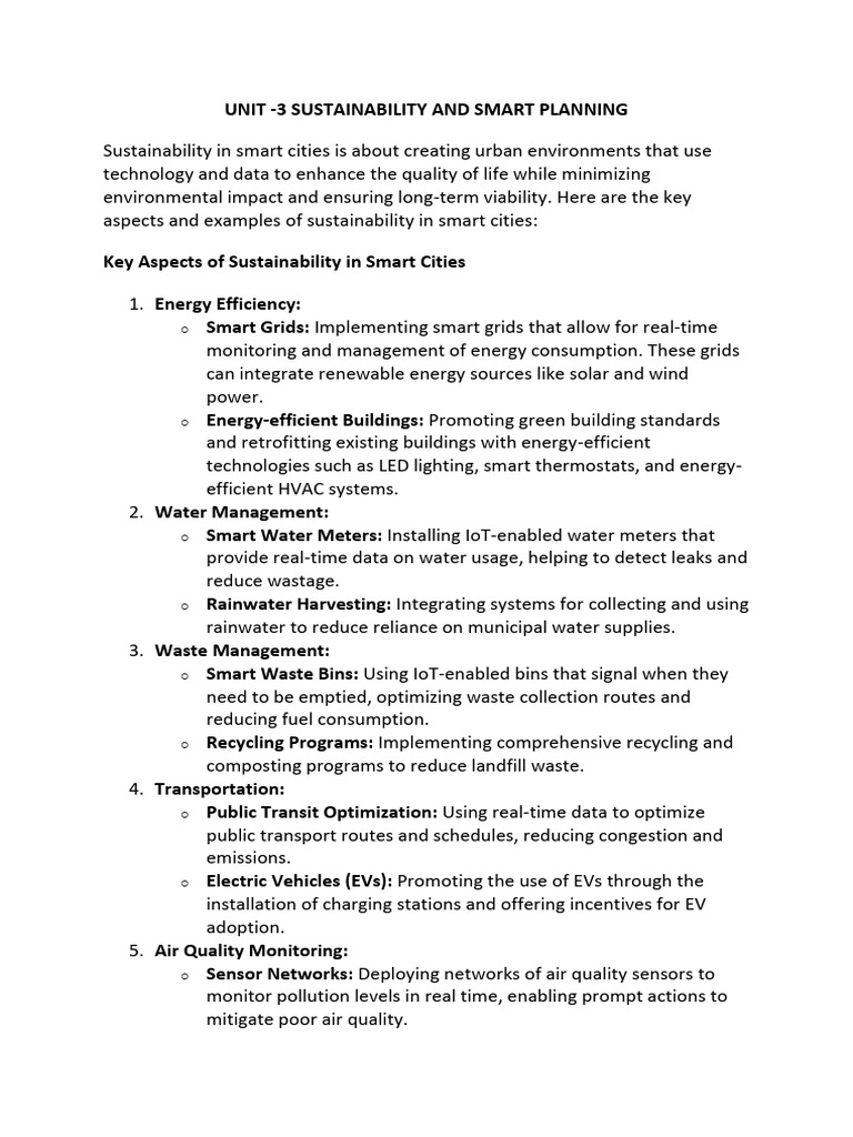 Sustainability in Smart City Planning | PDF | Efficient Energy Use ...