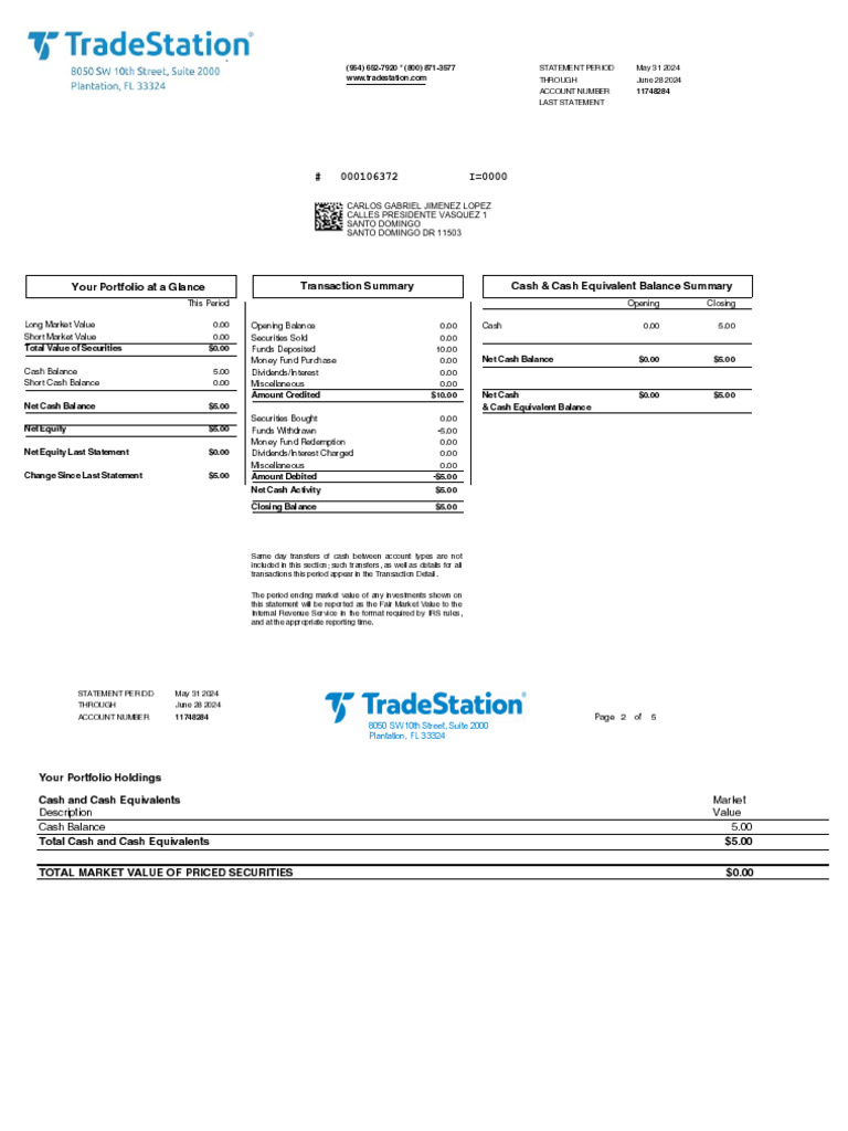 Statement - 11748284 | PDF | Securities (Finance) | Investing