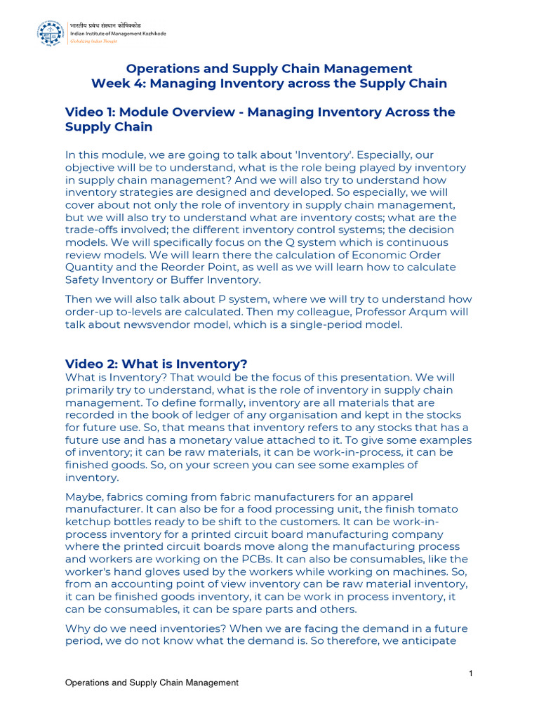 Inventory Management in Supply Chains | PDF | Inventory | Demand