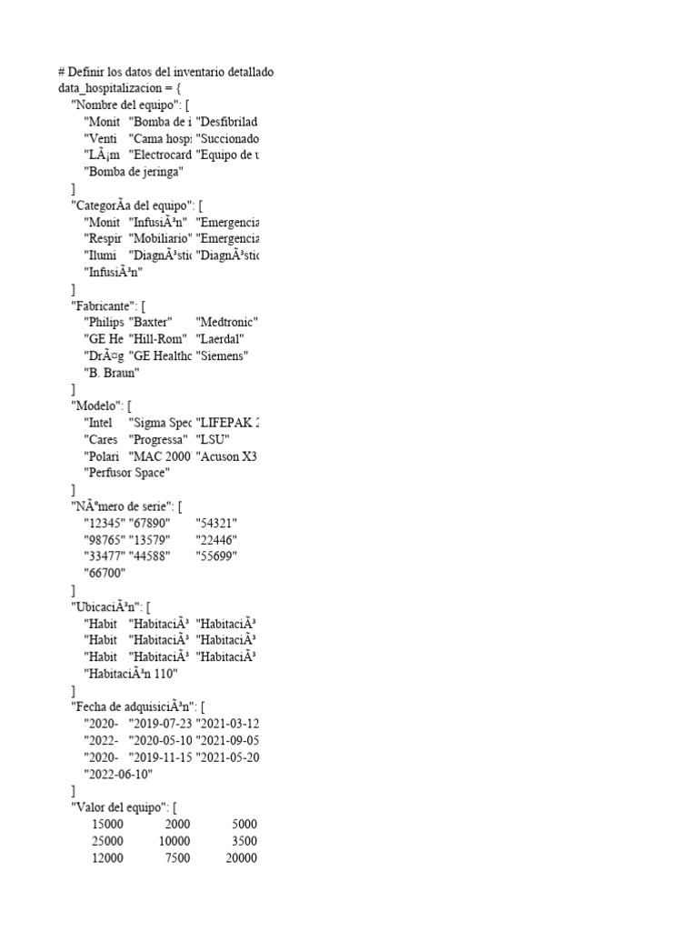 # Definir Los Datos Del Inventario | PDF | Informática