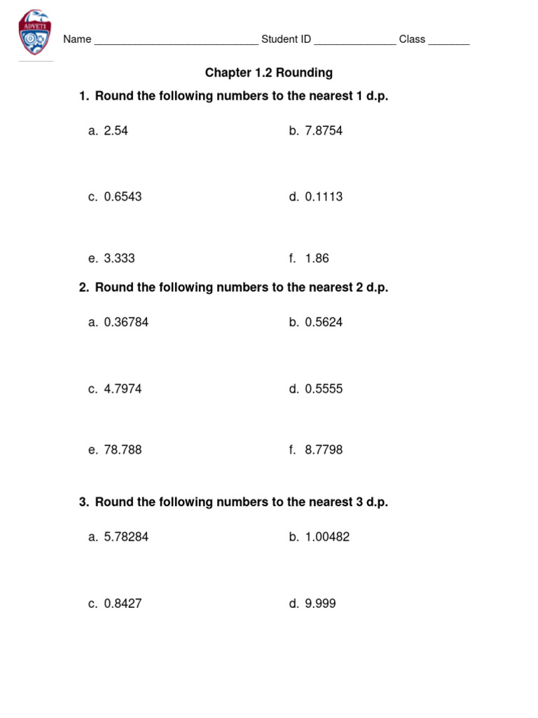 Class Activity 1 - Rounding | PDF | Teaching Methods & Materials