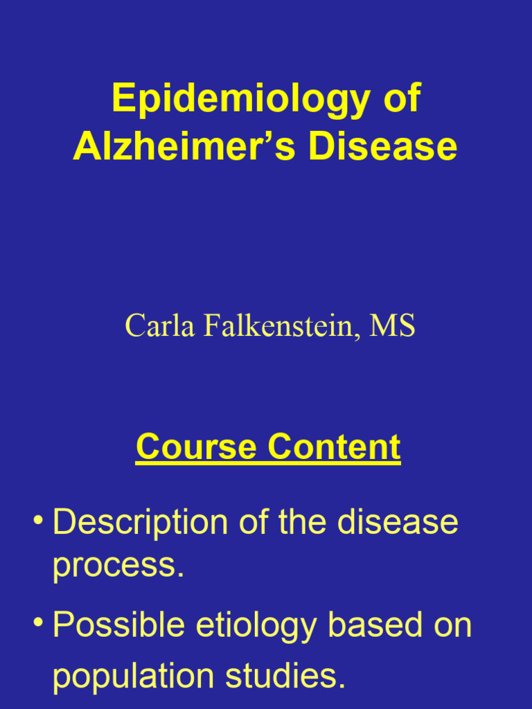 Ad PD Epidemiology | PDF | Alzheimer's Disease | Dementia