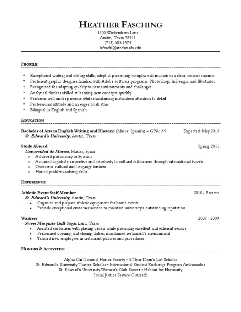 Heather Fasching's Professional Profile | PDF
