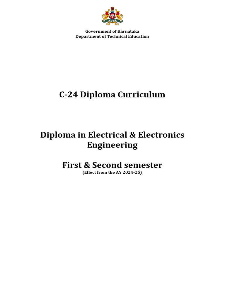 C-24 Diploma Syllabus: Electrical Engineering | PDF | Alternating ...