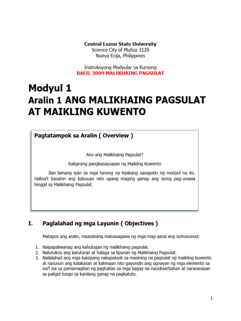 Modyul - 1 - Aralin - 1 | PDF