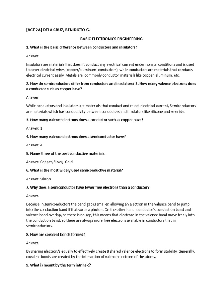 Basic electronics activity pdf