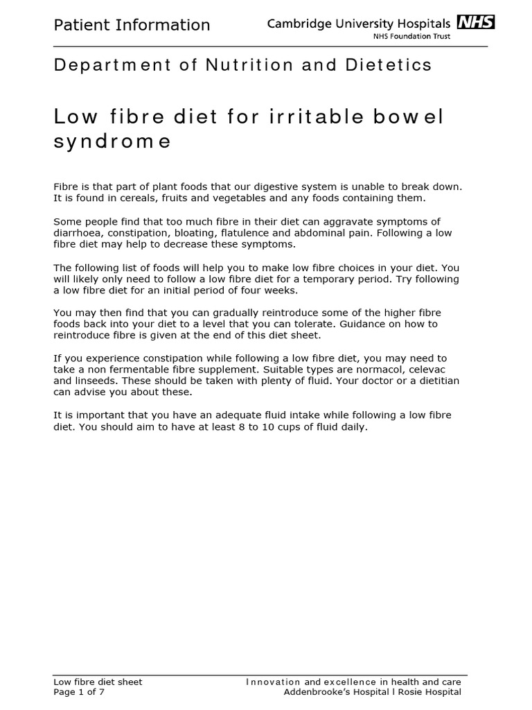 Beautiful view of Healthy Low Fiber Foods