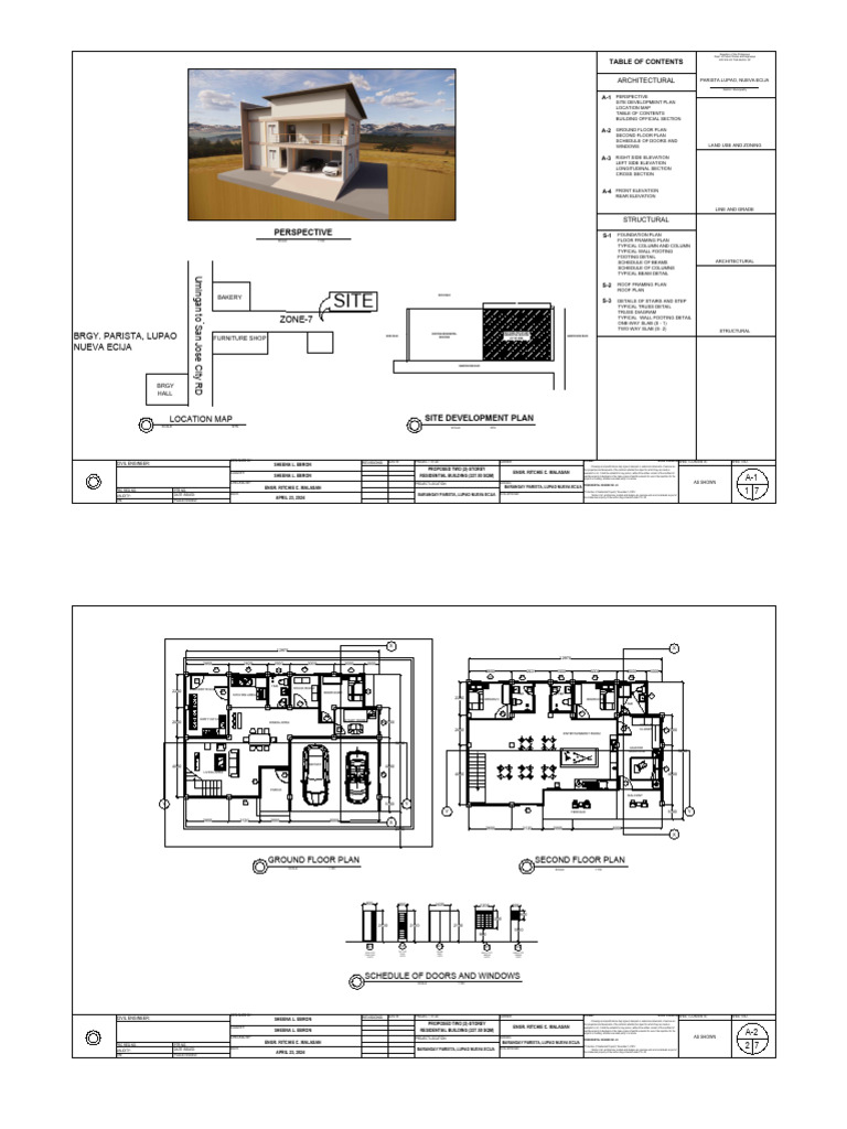 Proposed Two-Storey Residential Plan | PDF | Building Engineering ...