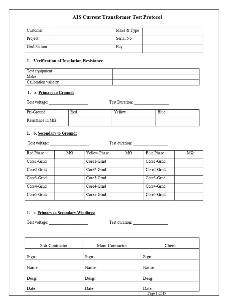 002 ais ct test protocol pdf transformer electrical engineering