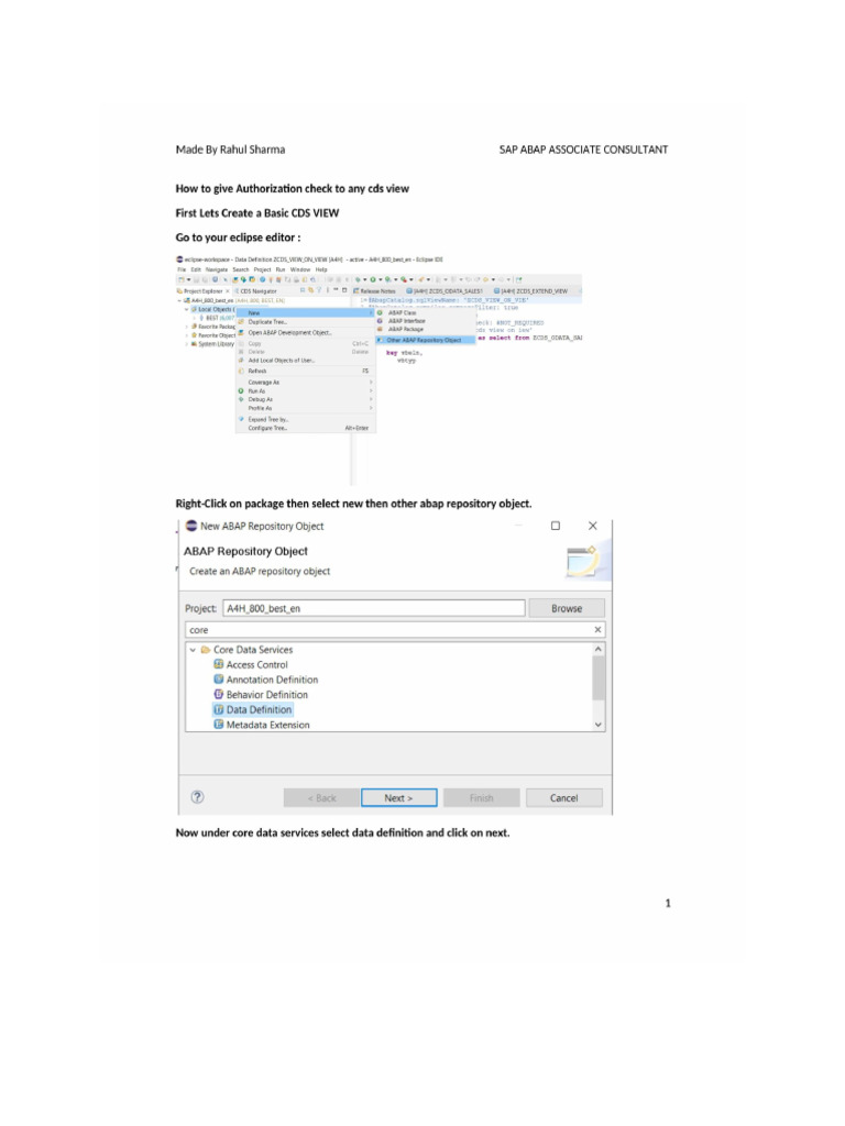 Authorization Check in CDS Views | PDF