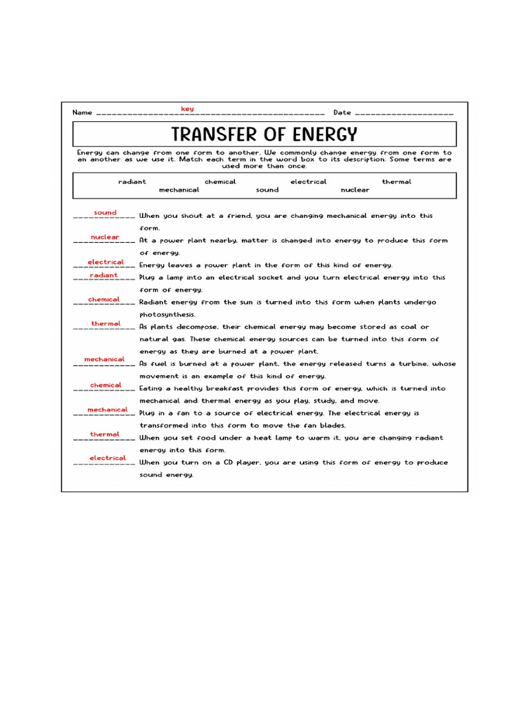 Energy Transfer Worksheet Answer Key - 376.png | PDF