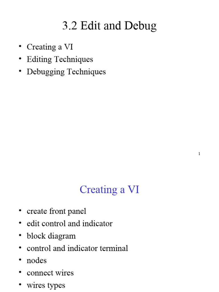LabVIEW VI Creation and Debugging Guide | PDF | Computer Programming ...
