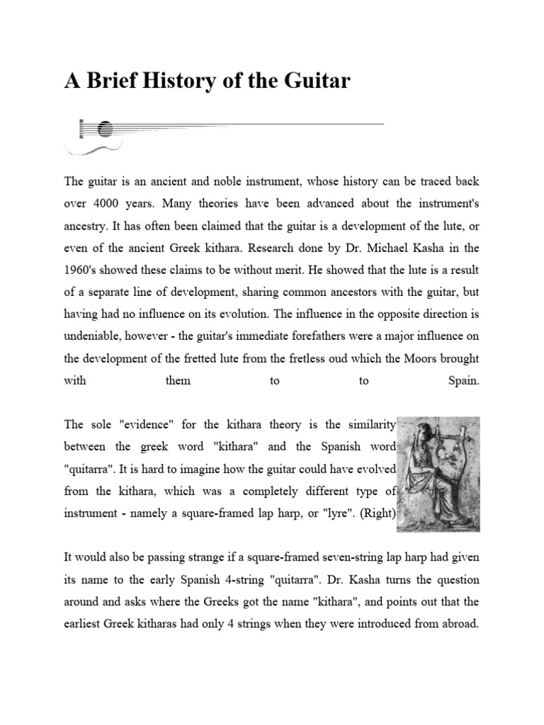 History and Evolution of the Guitar | PDF | Guitars | String Instruments