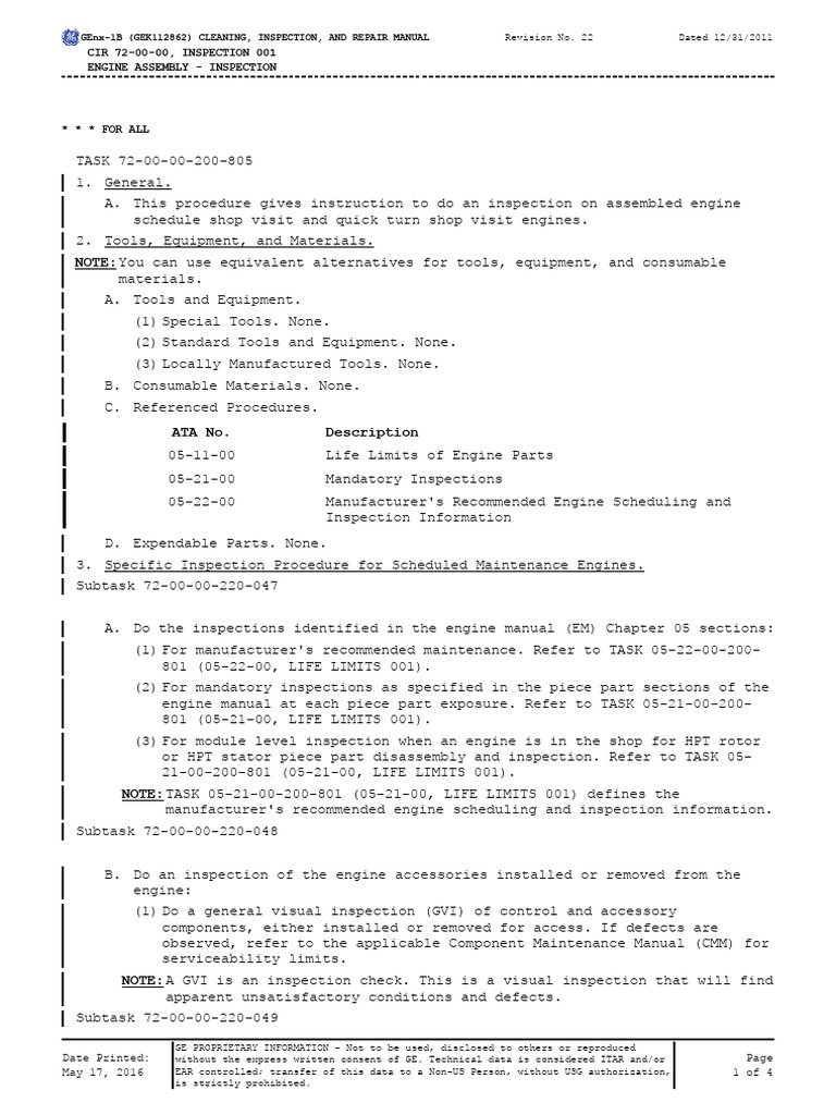 GEnx-1B 72-00-00 QT Define | PDF | Technology & Engineering