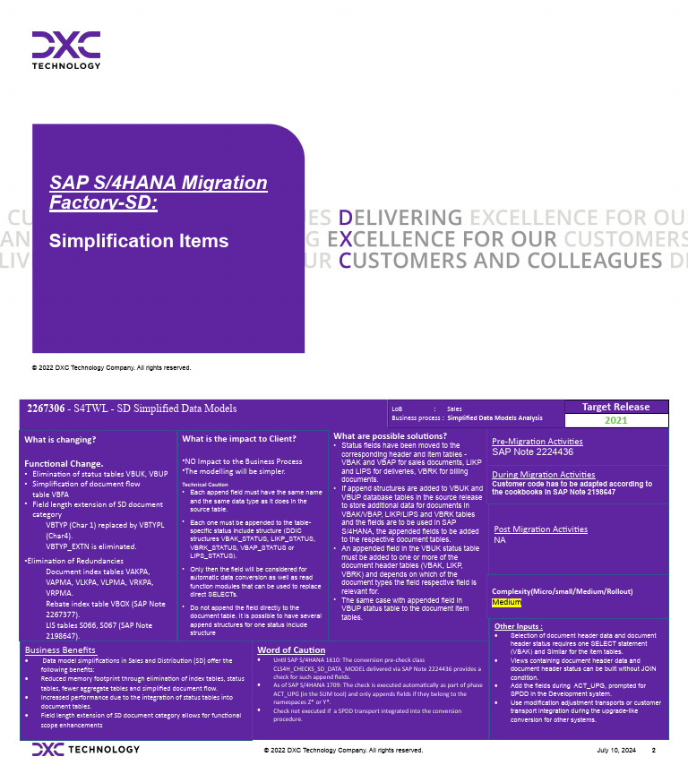 SAP S/4HANA SD Data Model Changes | PDF | Data Model | Computing