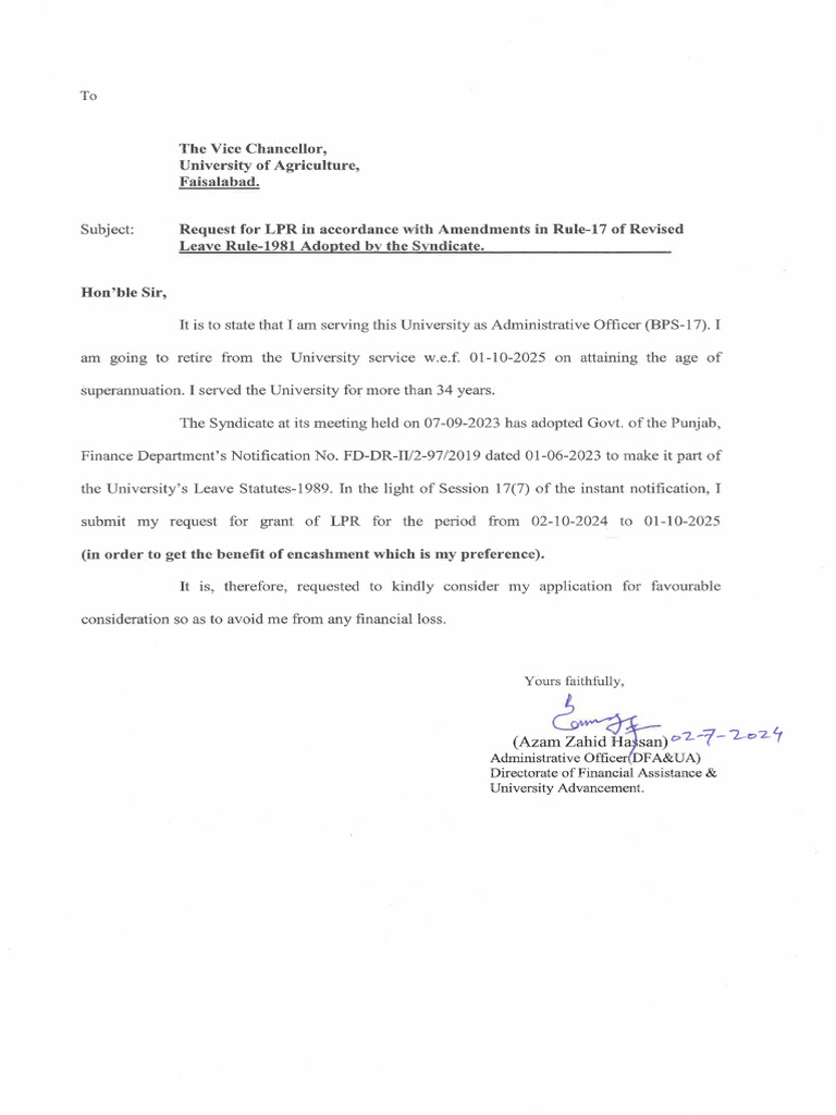 LPR Application for Retirement Benefits | PDF
