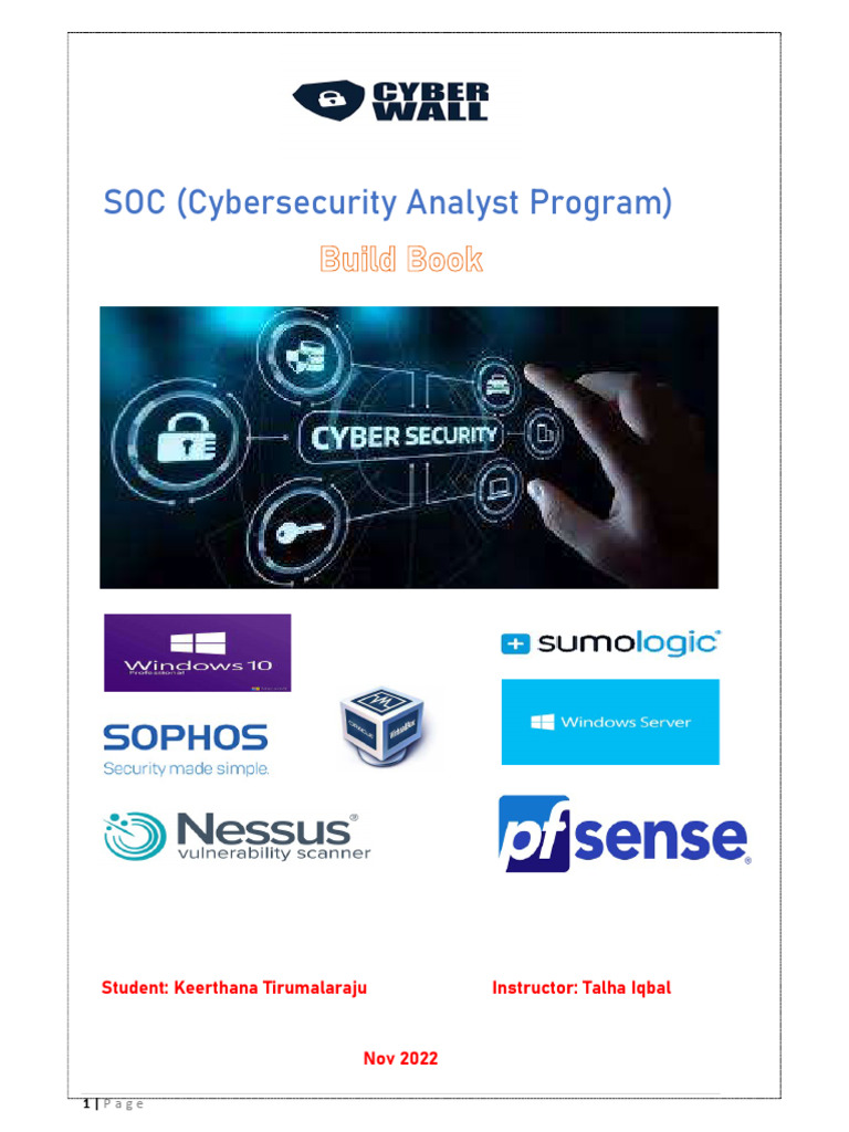 SOC Cybersecurity Analyst Build Book | PDF | Security | Computer Security