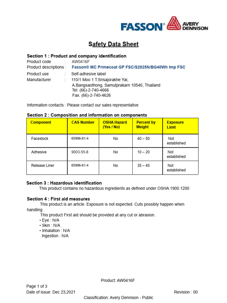 MSDS Label | PDF | Firefighting | Occupational Safety And Health